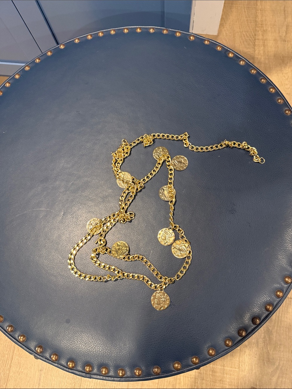 Gold Coin Charm Chain BELT- Women's Fashion Jewelry VINTAGE COSTUME WEAR